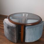 closed coffee table with 4 ottoman