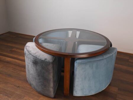 coffee table with 4 ottoman