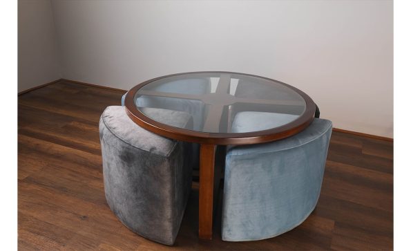 coffee table with 4 ottoman