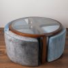 coffee table with 4 ottoman