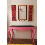 Pink console with veneer
