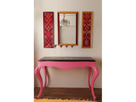 Pink console with veneer