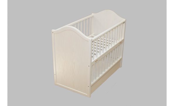 Wooden crib with white color