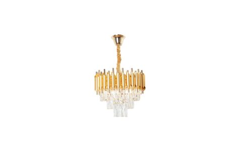 Gold plated cylinder chandeliers