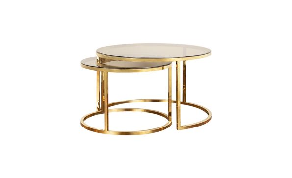 round coffee table gold plated-min